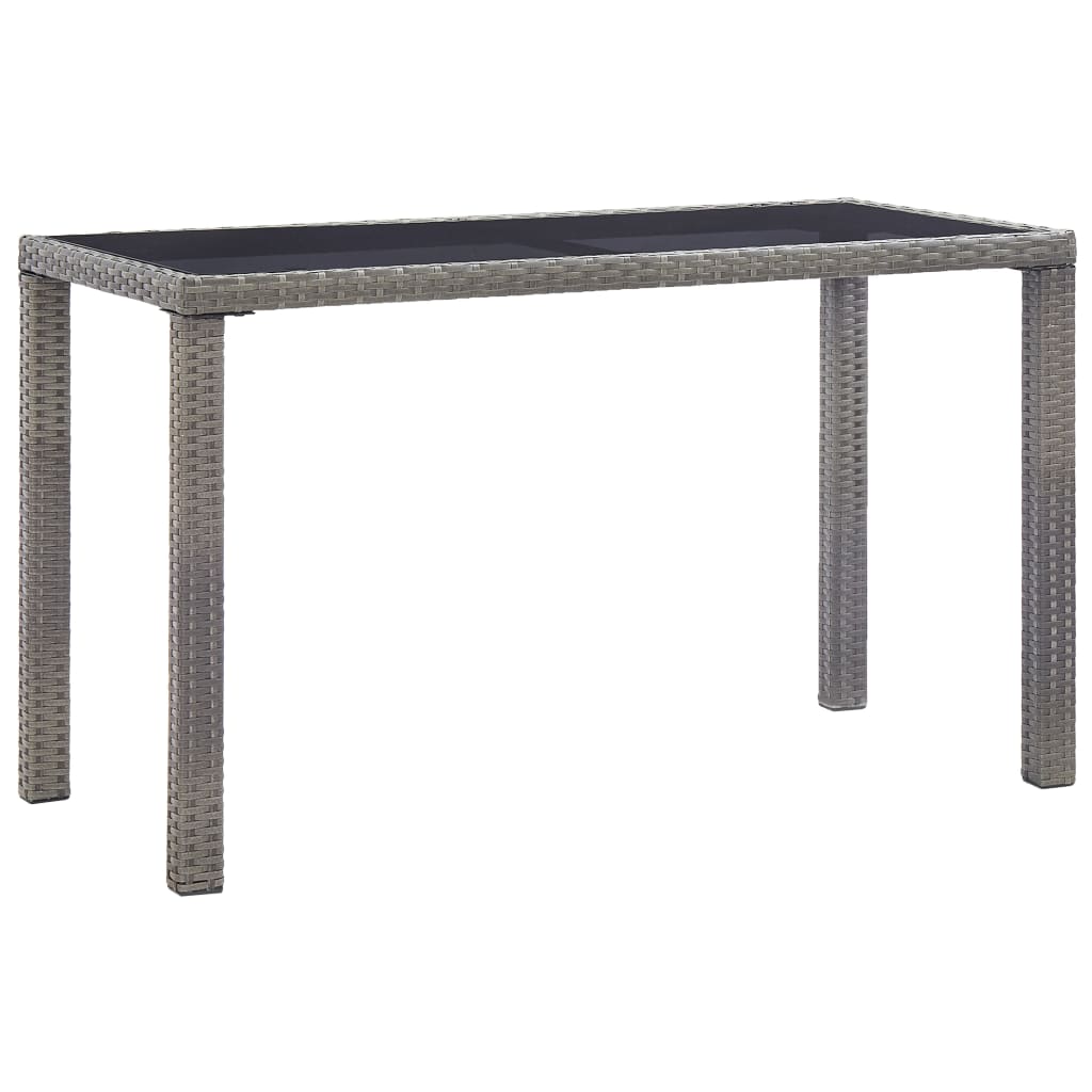 vidaXL Mesa de jardín de ratán sintético gris antracita 123x60x74 cm