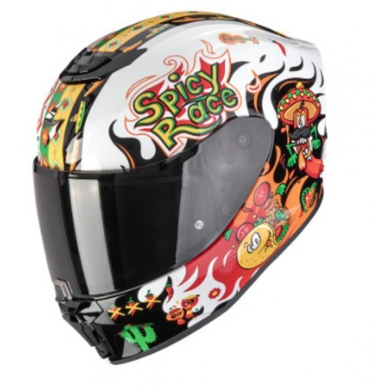Scorpion EXO-JNR Air YUCATAN blanco-naranja casco infantil 120-539-390