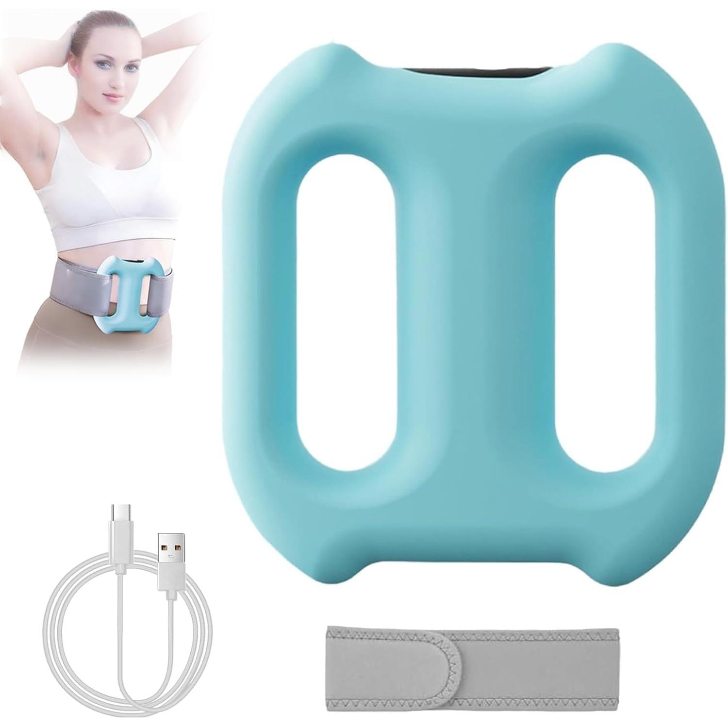 Masajeador de mano inalámbrico portátil, mini anillo de fascia de cuerpo completo con cinturón, masajeador eléctrico ergonómico para el vientre, 3 modos ajustables, 5 niveles de intensidad de masaje