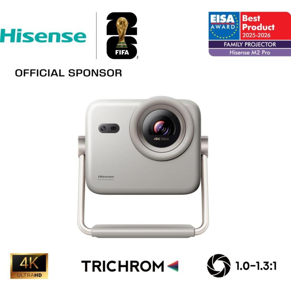 Hisense - Proyector mini M2 Pro 4K UHD con láser, HDR10+ y Dolby Vision para cine en casa y presentaciones profesionales