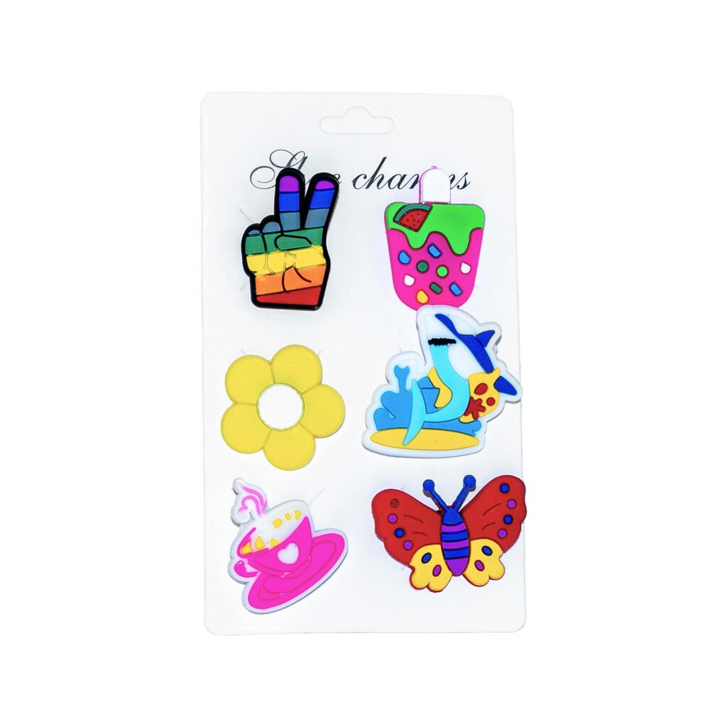 Pins Decorativos para Zuecos Eva Pack Motivos Multicolor 6 Unidades