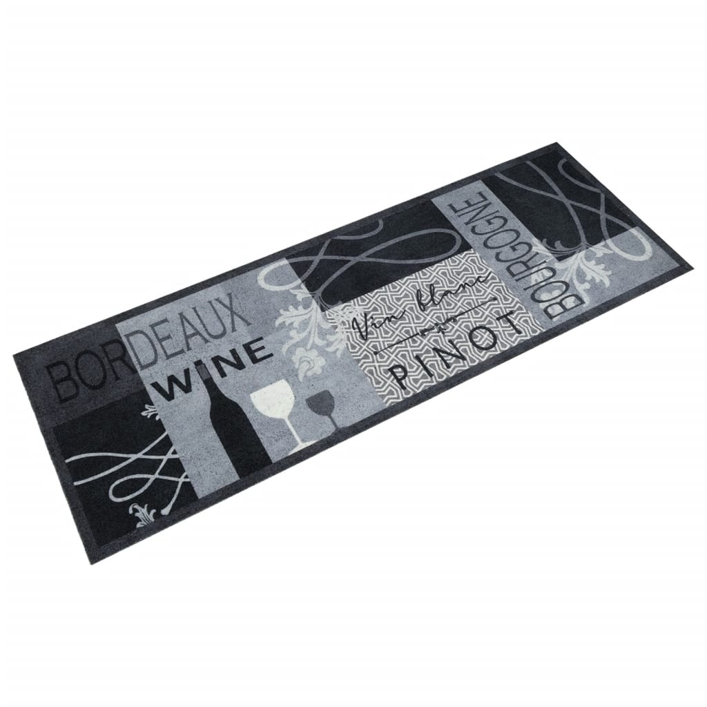 vidaXL Alfombra de Cocina Lavable Alfombrilla de Suelo Terciopelo Peper Cooking Color peper,  Negro y marrón,  coffee text y mas