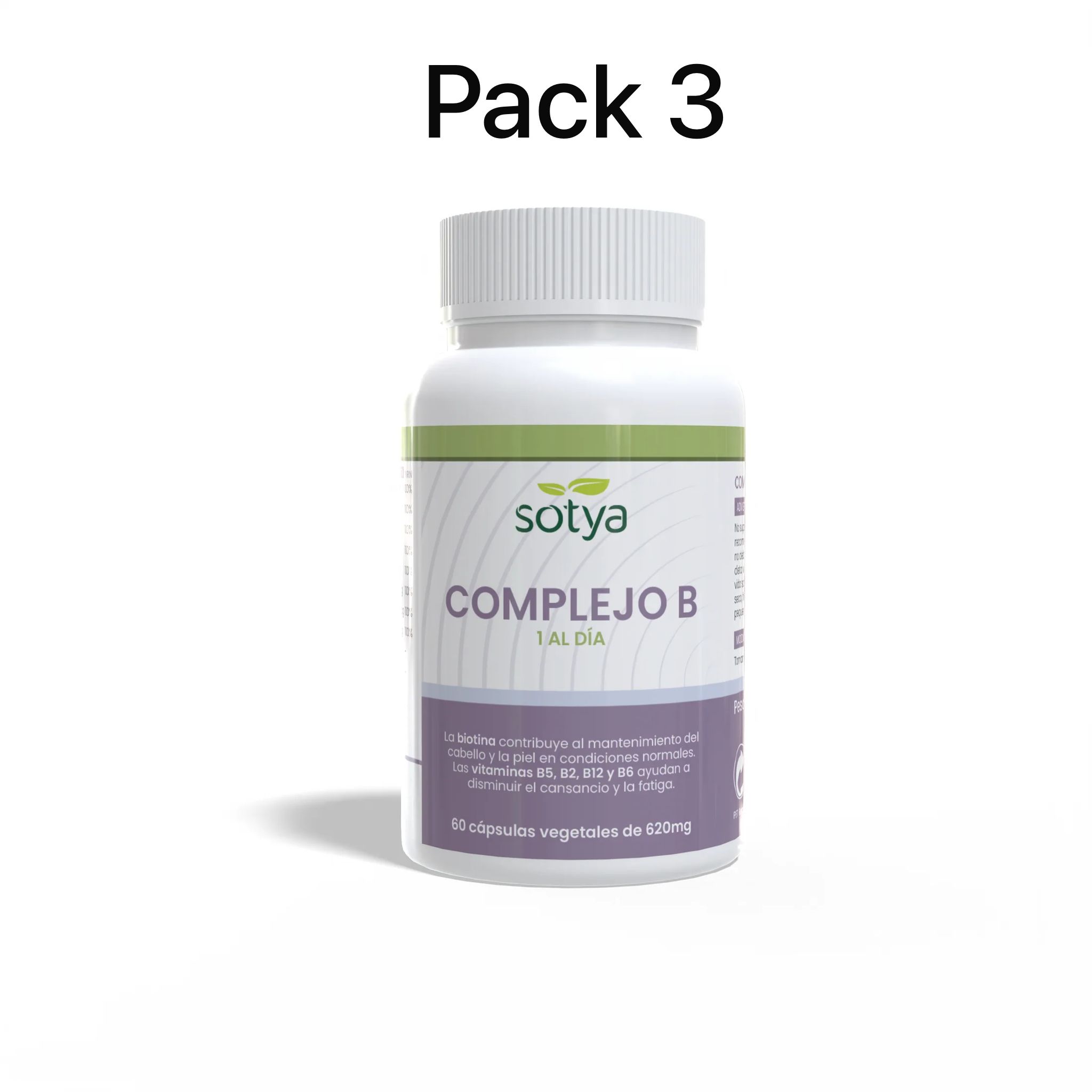 Pack 3 Complejo B - Vitamina B 620mg 60 capsulas Sotya