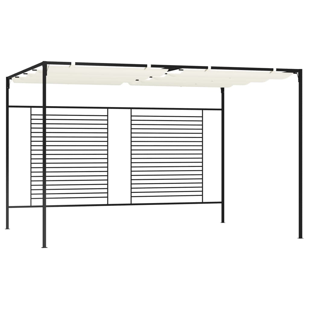 vidaXL Cenador con Techo Retráctil 180 g/m² Jardín Pérgola Toldo Color Antracita, Crema, y mas