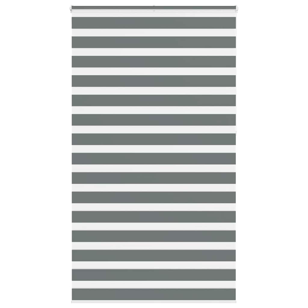 vidaXL Estor cebra gris oscuro tejido ancho 130,9 cm poliéster