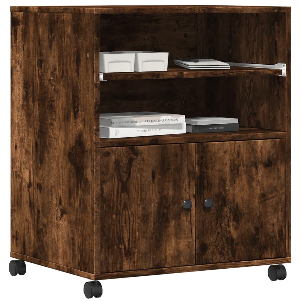 vidaXL Soporte para impresora con ruedas 60x48x74 cm mesa de impresora Color Blanco, Gris hormigón, Gris sonoma y mas
