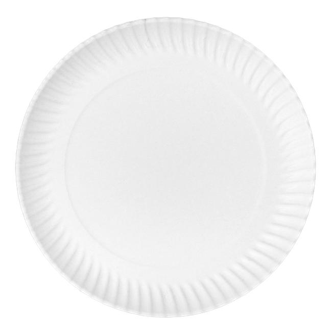 MONOUSO | Plato de Cartón Redondo Blanco Ø32cm 600g/m² (50 Uds)