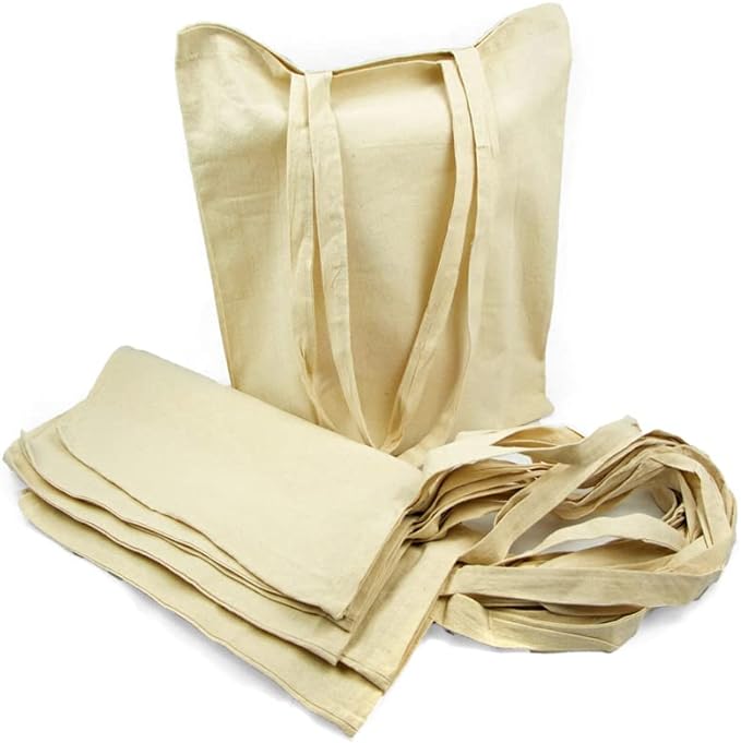 Bolsa de tela TOTEBAG 100% algodón con Asas largas. Bolsas Reutilizables, Lavables y Biodegradable, respetuosas con el medio ambiente. Medidas 48 * 32cm. Para Ropa, Manualidades, Alimentos, para ir de compras o para regalar en tiendas o comercios.