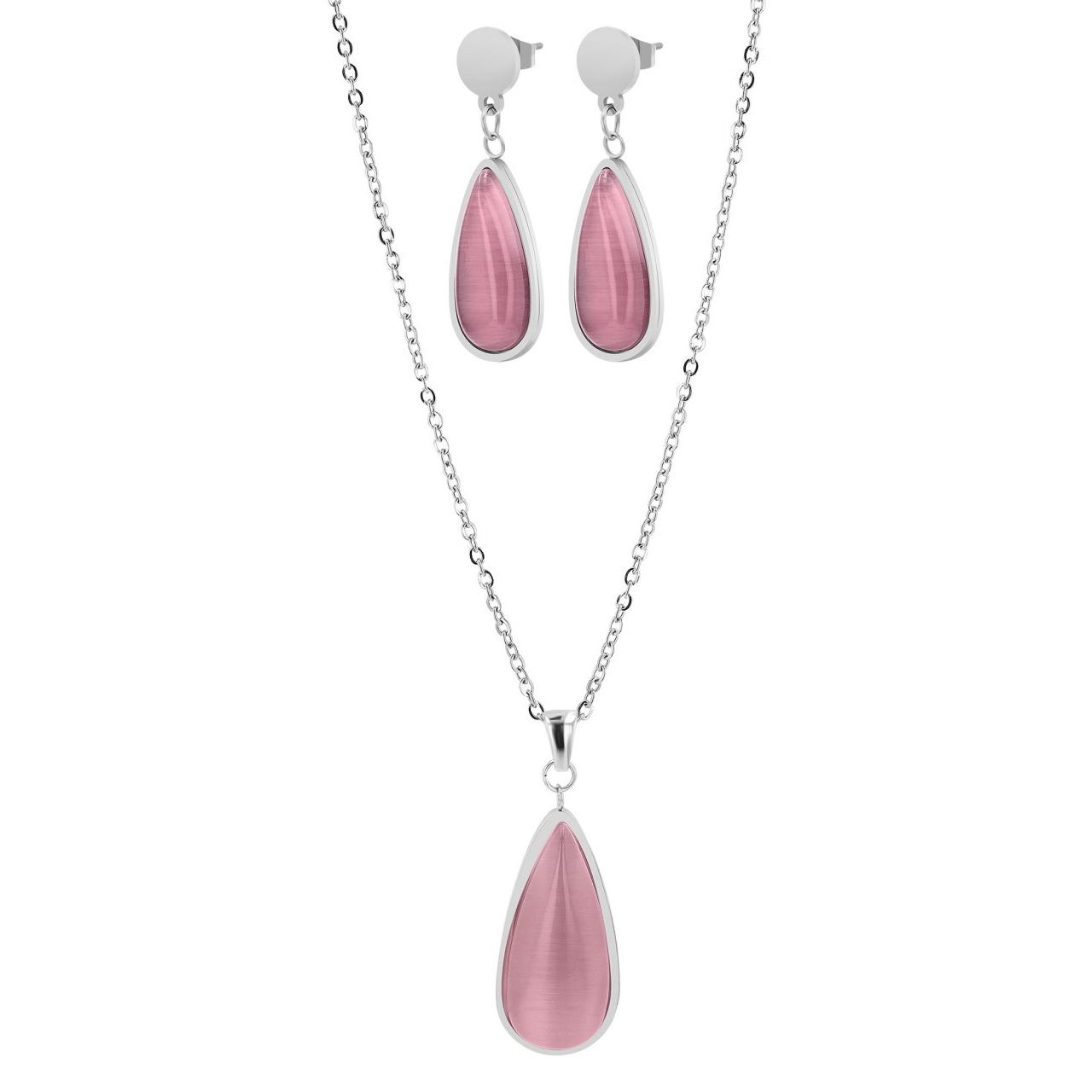 Akzent® Conjunto Collar + Pendientes "Malike" em Aço Inoxidável - 0171