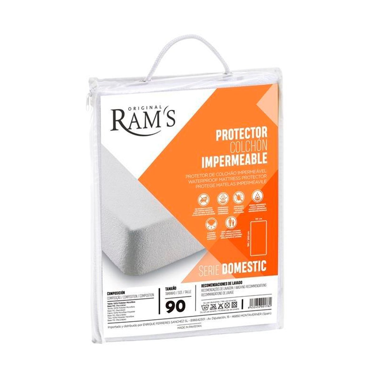 Protector Colchón Rizo Varias medidas Impermeable Ajustable RIZO. ANTIÁCAROS y TRANSPIRABLE - Rams