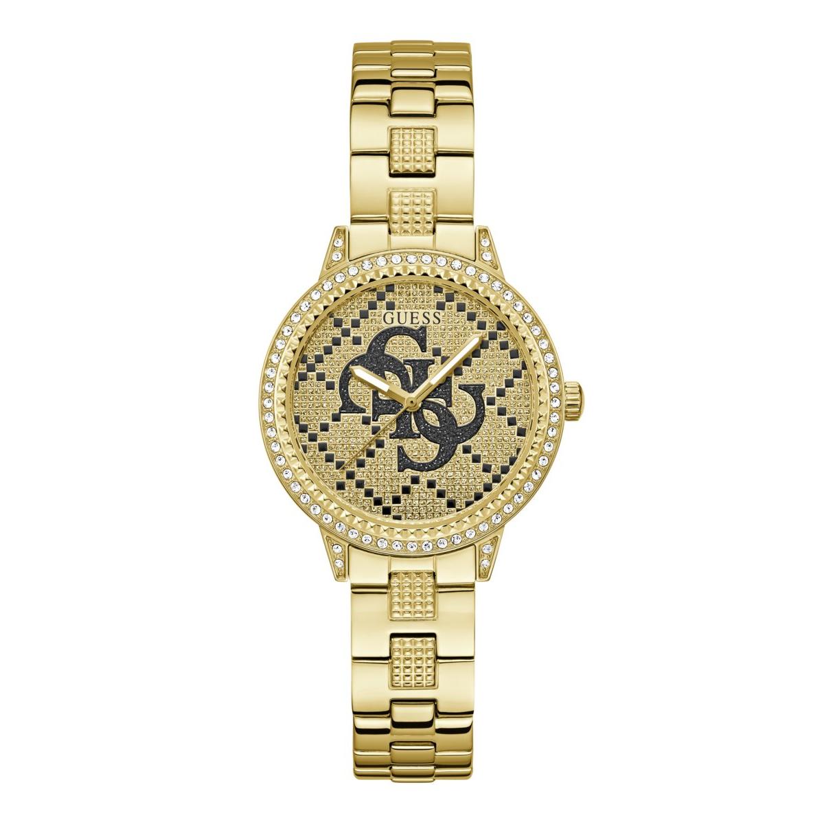 Guess Reloj Mujer Caja De Acero Reciclado Pulsera Acero De Color Dorado Resistente Al Agua 3 Atm Gw0944l2