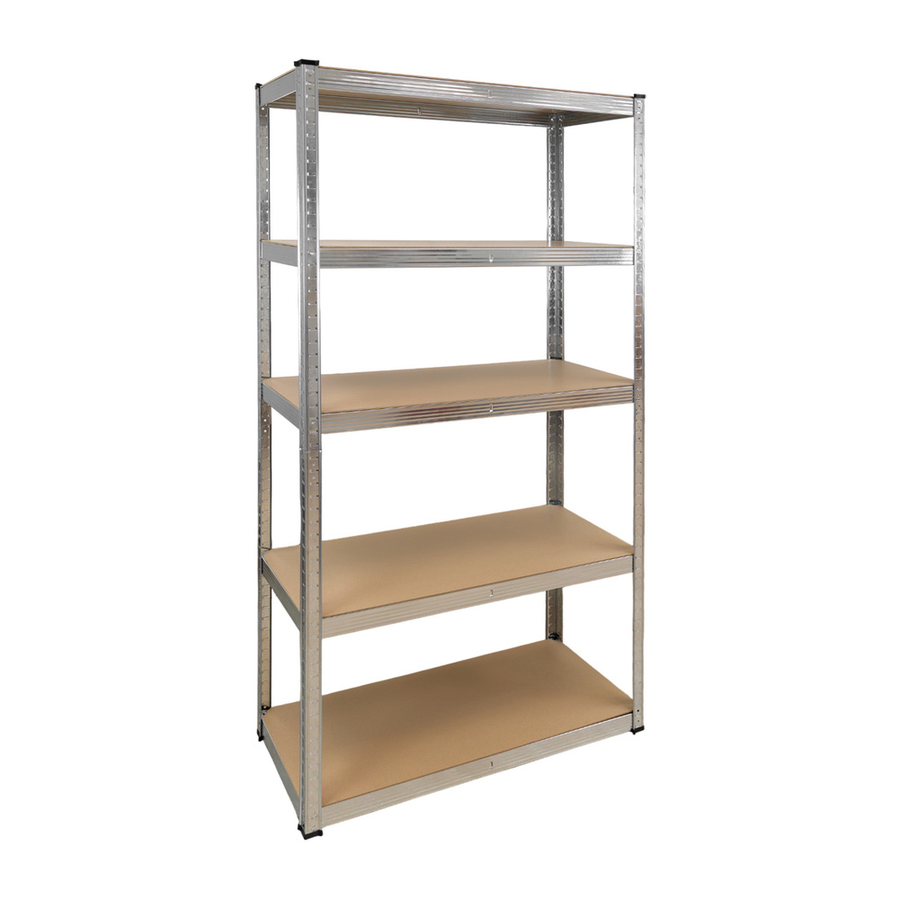 ORYX Módulo de Estantería Sin Tornillos 90x40x180 cm | Estantería Metálica Galvanizada con 5 Baldas de Madera | Soporta hasta 100 kg por Balda | Organizador para Garaje, Trastero y Taller