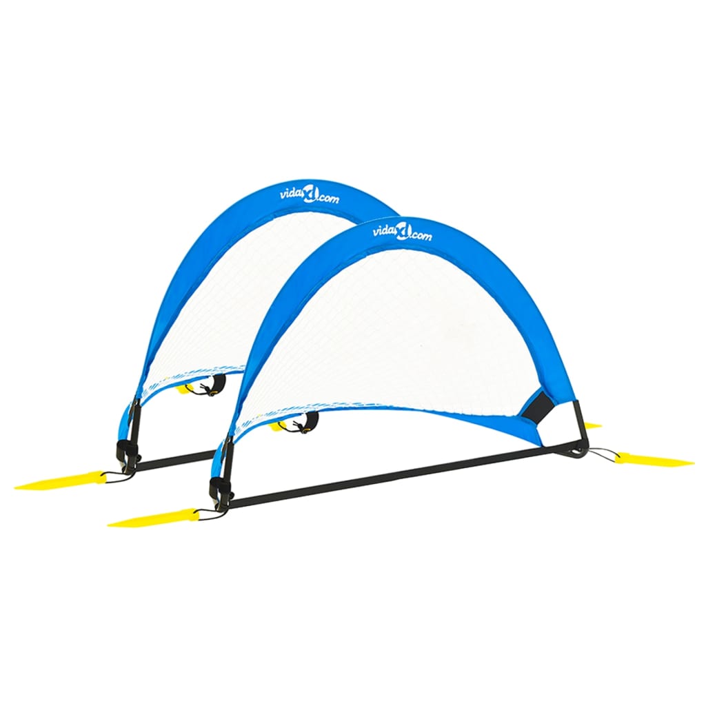 vidaXL Portería de Fútbol Infantil (2 unidades) Bolsa Almacenaje Deporte Niños Puerta Patio Dimensiones 75.5 x 46 x 48 cm, 119 x 82 x 84.5 cm, 183 x 117.5 x 120.5 cm