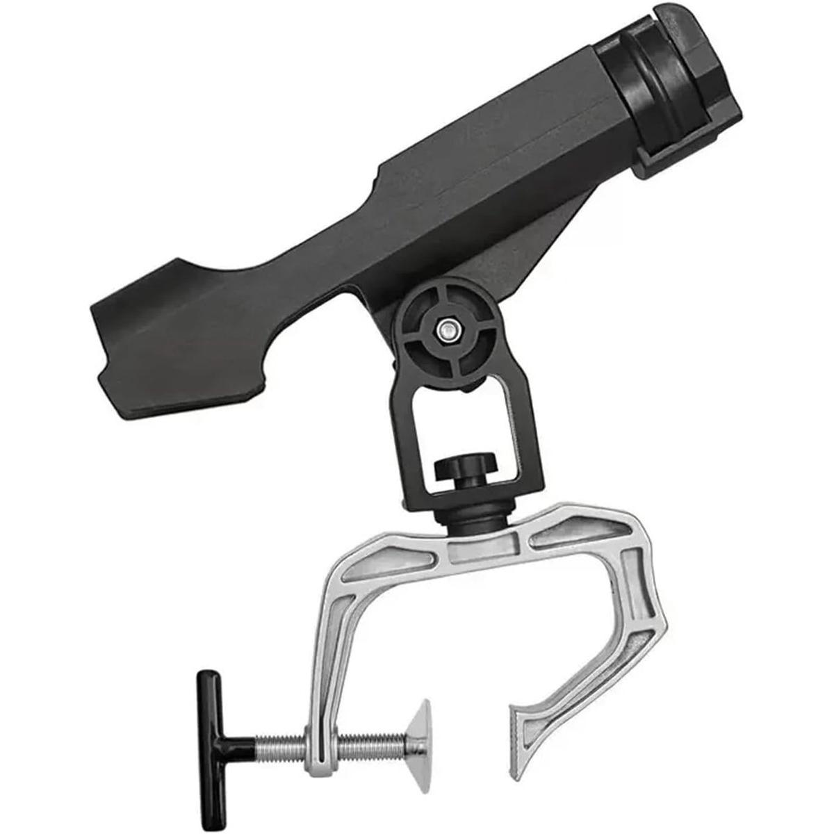 Soporte para cañas de pescar - Soporte ajustable para cañas de pescar - Accesorios para cañas de pescar - Montaje para barcos, yates y barandillas de barcos - Negro