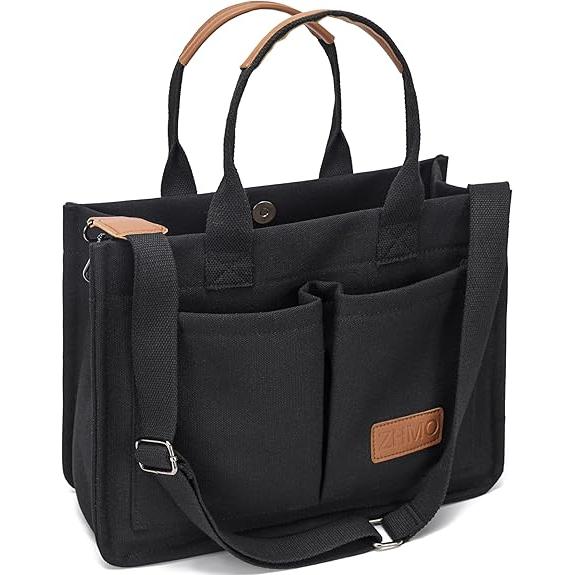 TK Bolso Grande de Lona para Mujer, Bolso Cruzado para computadora portátil, Bolso de uso Diario.