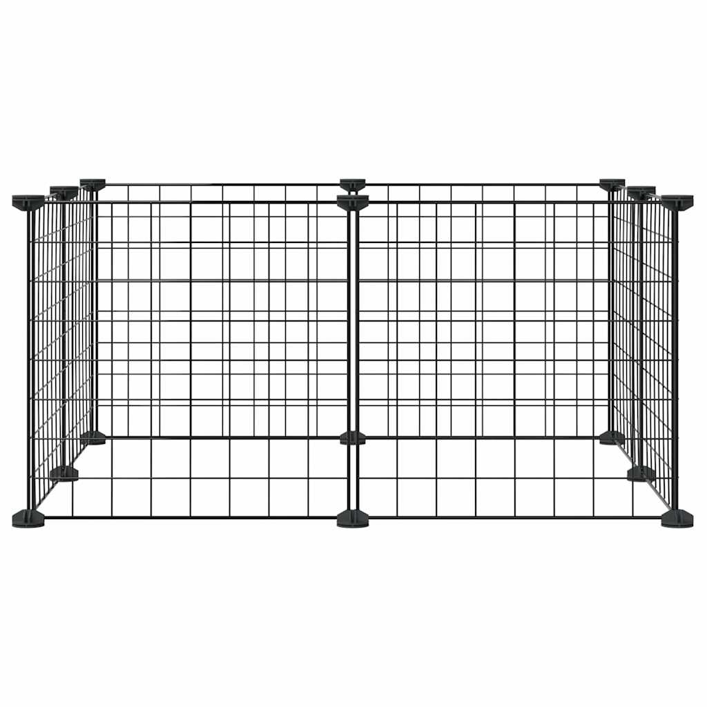 vidaXL Jaula para Mascotas de 8 Paneles Acero Negro Conejera Perro Cachorro 35x35cm Altura de la rejilla (Cada una) 4.3 cm, 1.5 cm