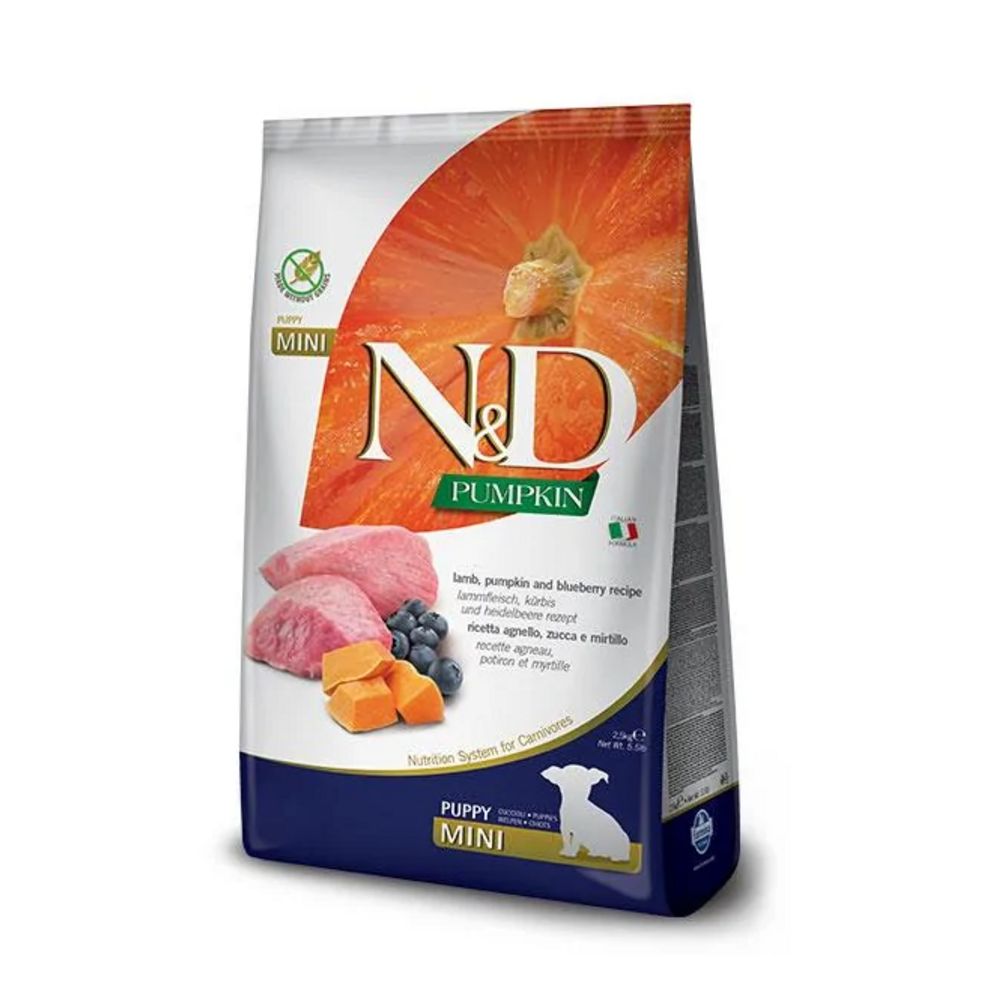 Farmina N&D Pumpkin Grain free Puppy Mini Pienso para Cachorros de Raza Pequeña con Cordero