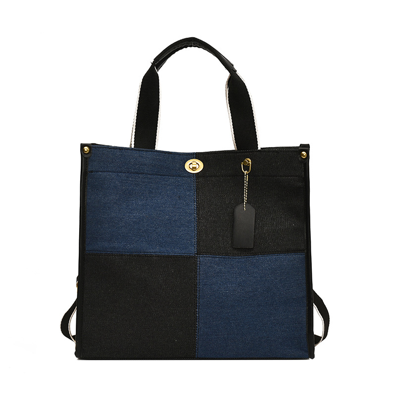 Bolso de lona, ​​bolso de hombro de mezclilla de gran capacidad para mujer, bolso cruzado de estilo vintage, adecuado para el trabajo, los viajes, la escuela y el uso diario informal