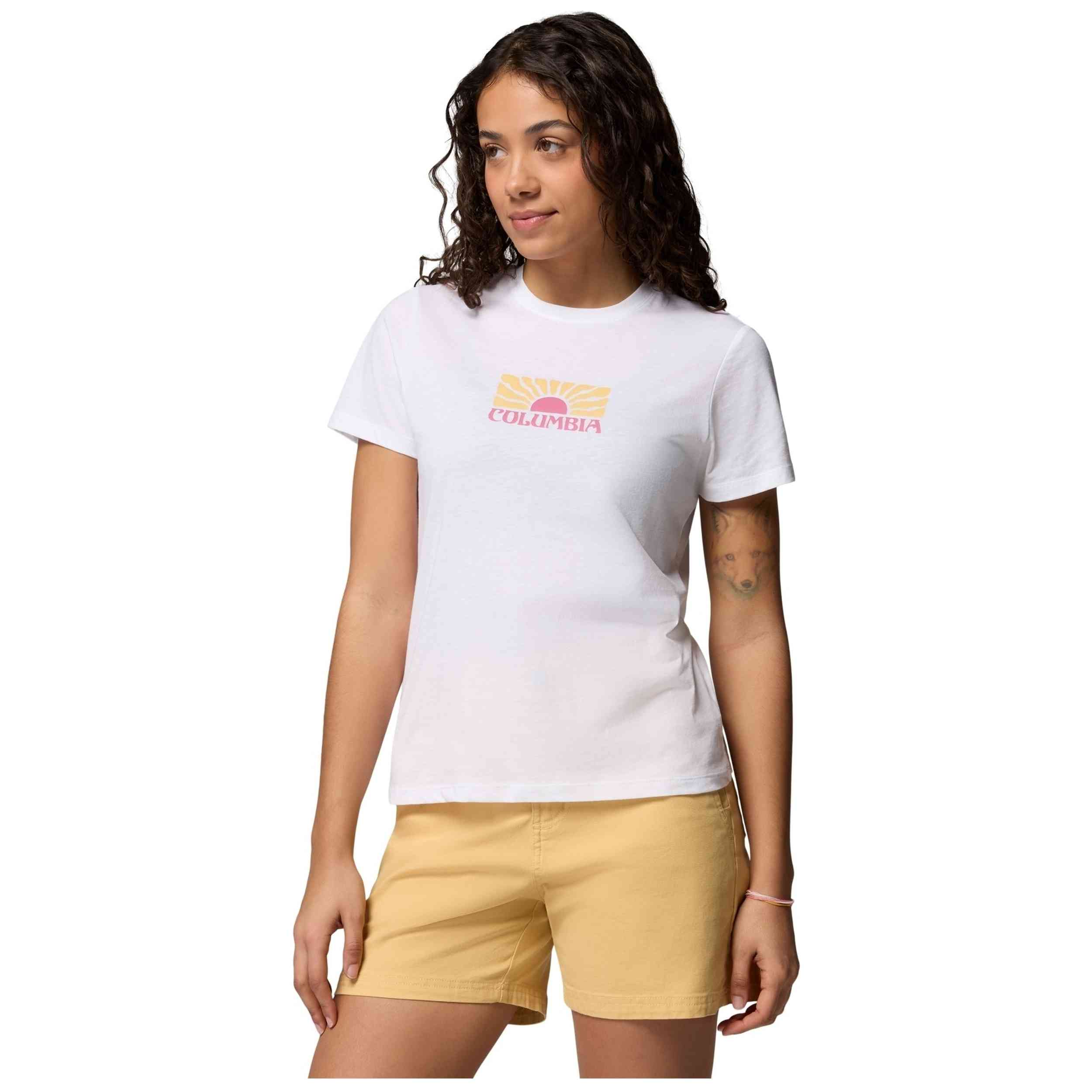 Camiseta De Manga Corta Columbia modelo 2120061103 para Mujer en color Blanco