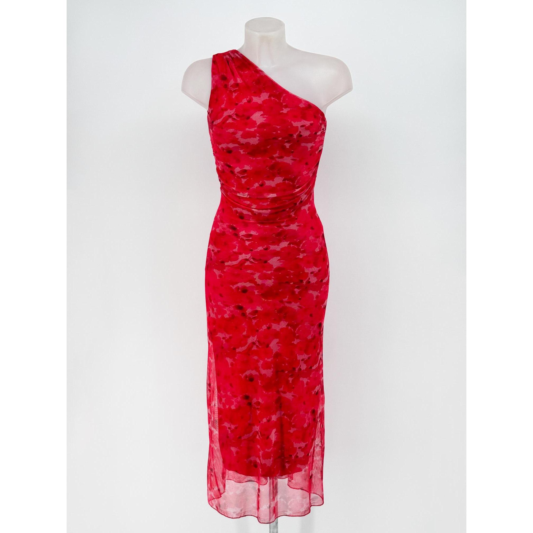 Vestido de Fiesta Largo con Diseño de un Hombro y Fruncido Lateral. Elegante Vestido Midi de Noche para Boda, Graduación o Cóctel. Confección en Tejido de Malla con Forro Interior. Disponible en Varios Colores Elegantes. Envío Rápido.