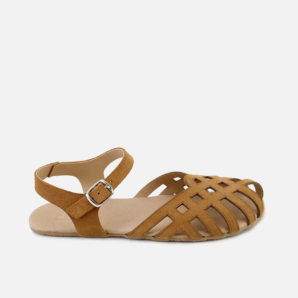 Sandalias barefoot trenzadas en serraje marron Elisoft | Eli 1957