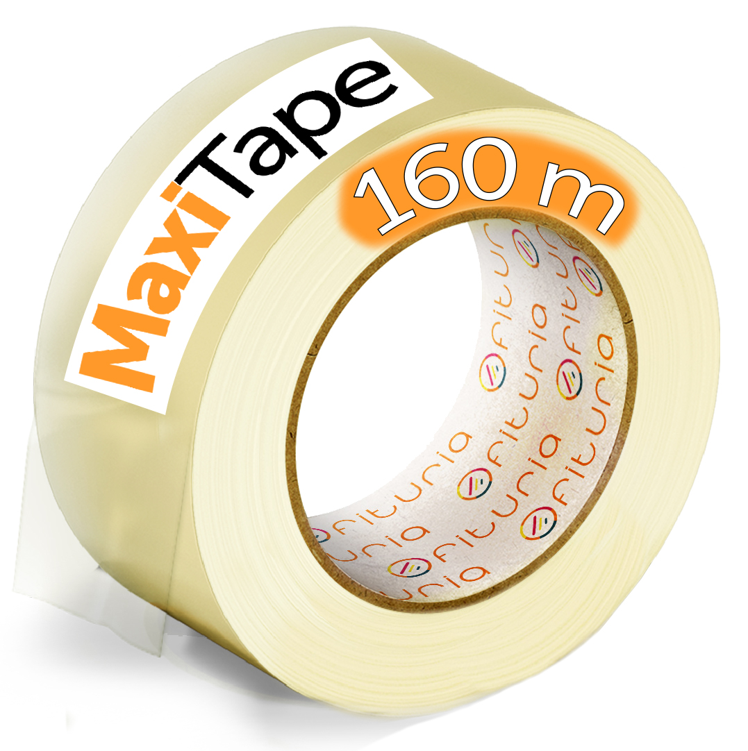 OFITURIA Cinta Adhesiva de Embalar Transparente para Embalaje de Cajas de Cartón de Envíos y Mudanzas. Precinto para Empaquetados Seguros y Resistentes (36mmx160m, Transparente, 1 Rollo)