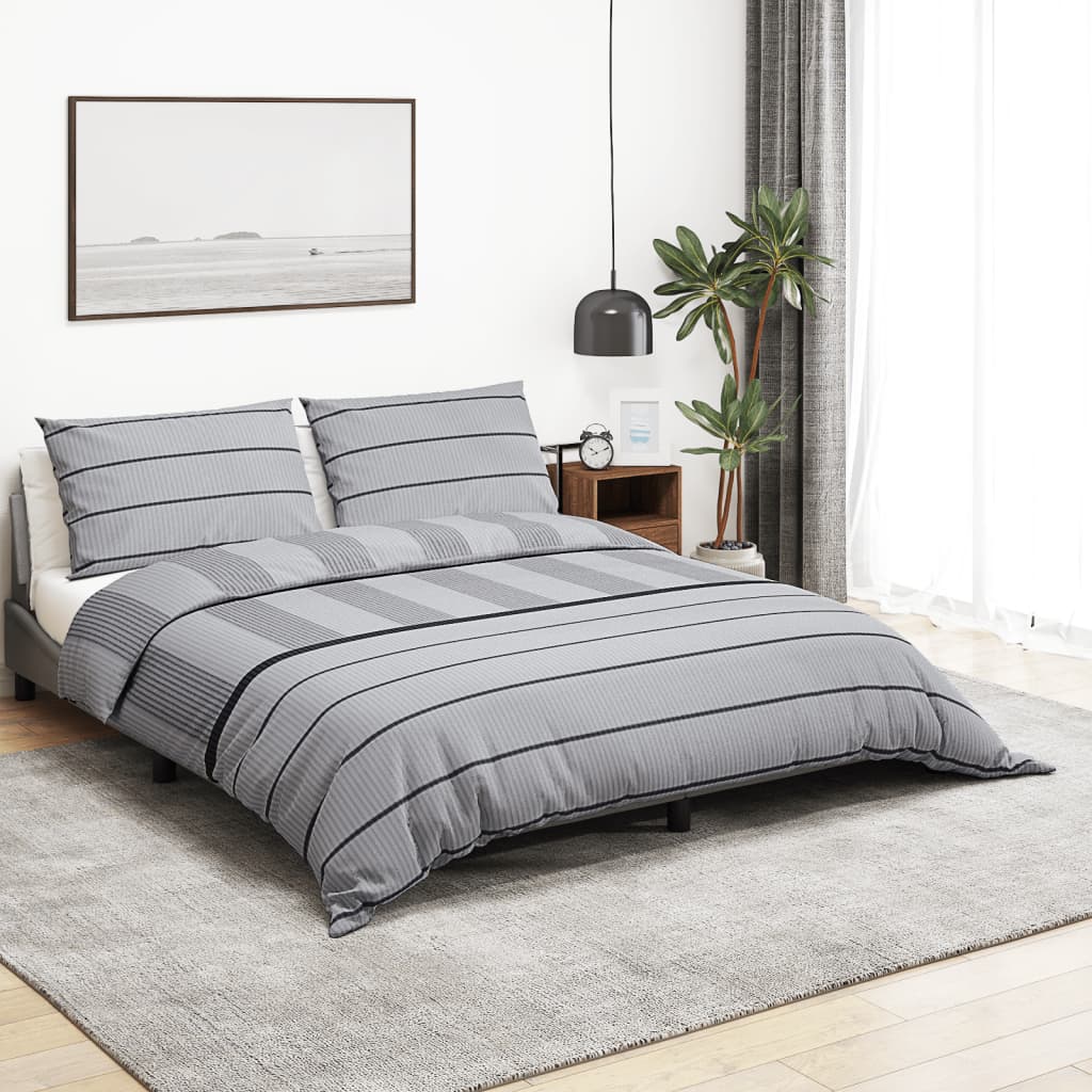 vidaXL Juego de Funda Nórdica Sábana Ropa Cama Algodón 220x240 cm Color Blanco y marrón, Gris, Multicolor y mas