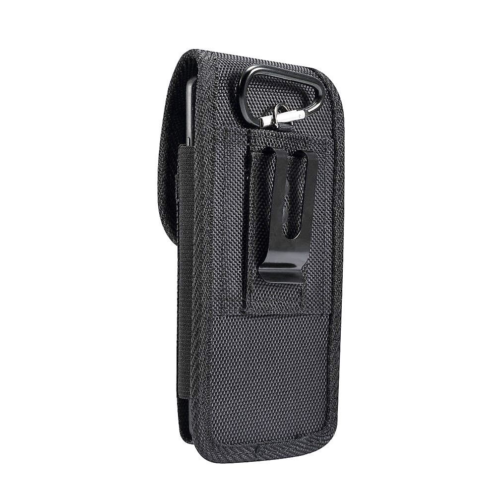 Funda Cinturon Vertical para THL T6 Pro en Nylon con Clip Metálico y Tarjetero - Negra
