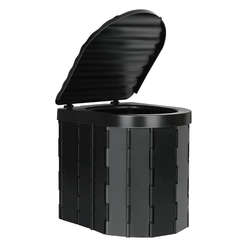 TK Inodoro Portátil plegable para Camping y Emergencias - Plástico Duro-ligero y fácil de Limpiar