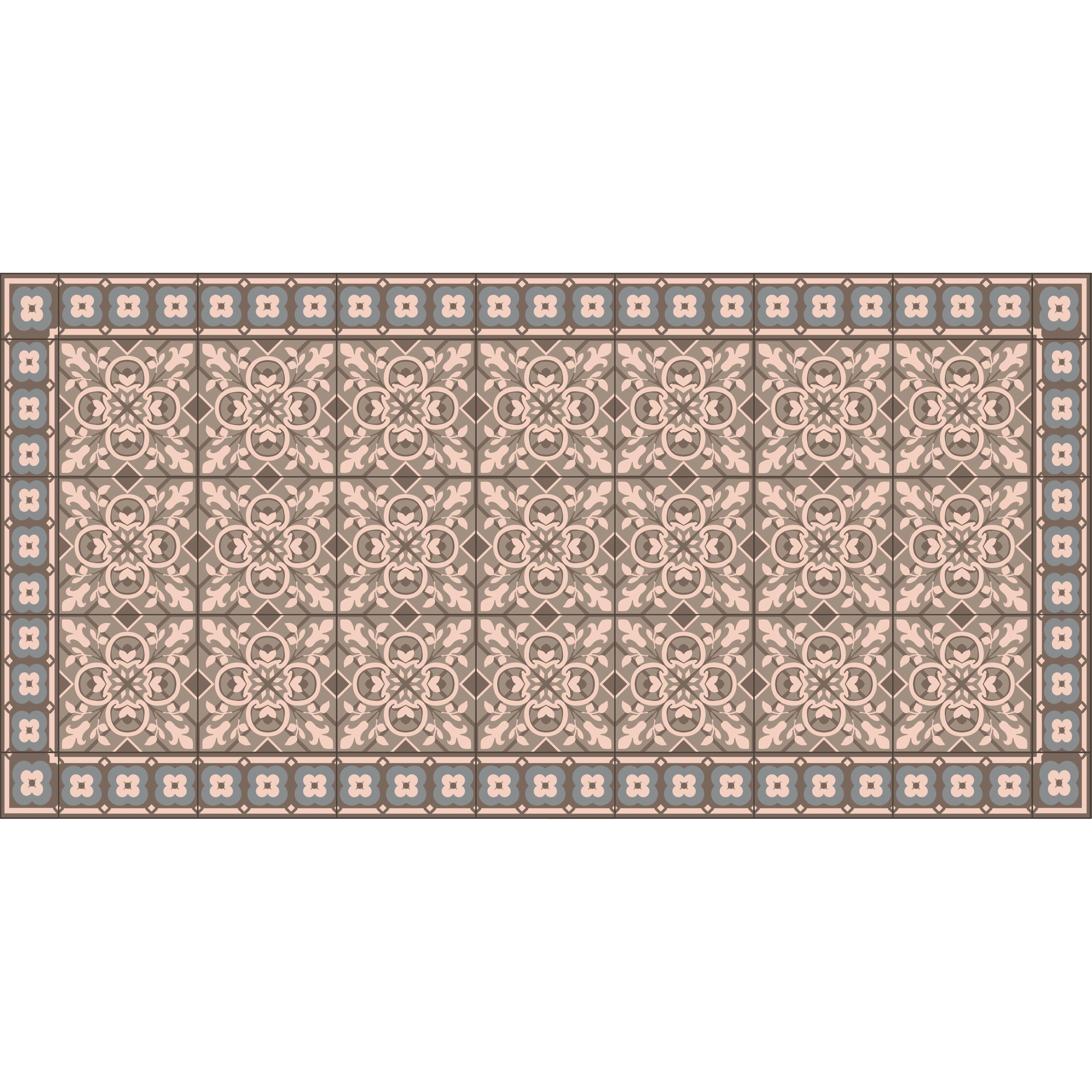 VINILIKO, Alfombra de vinilo Melides, estilo azulejos hidraúlicos