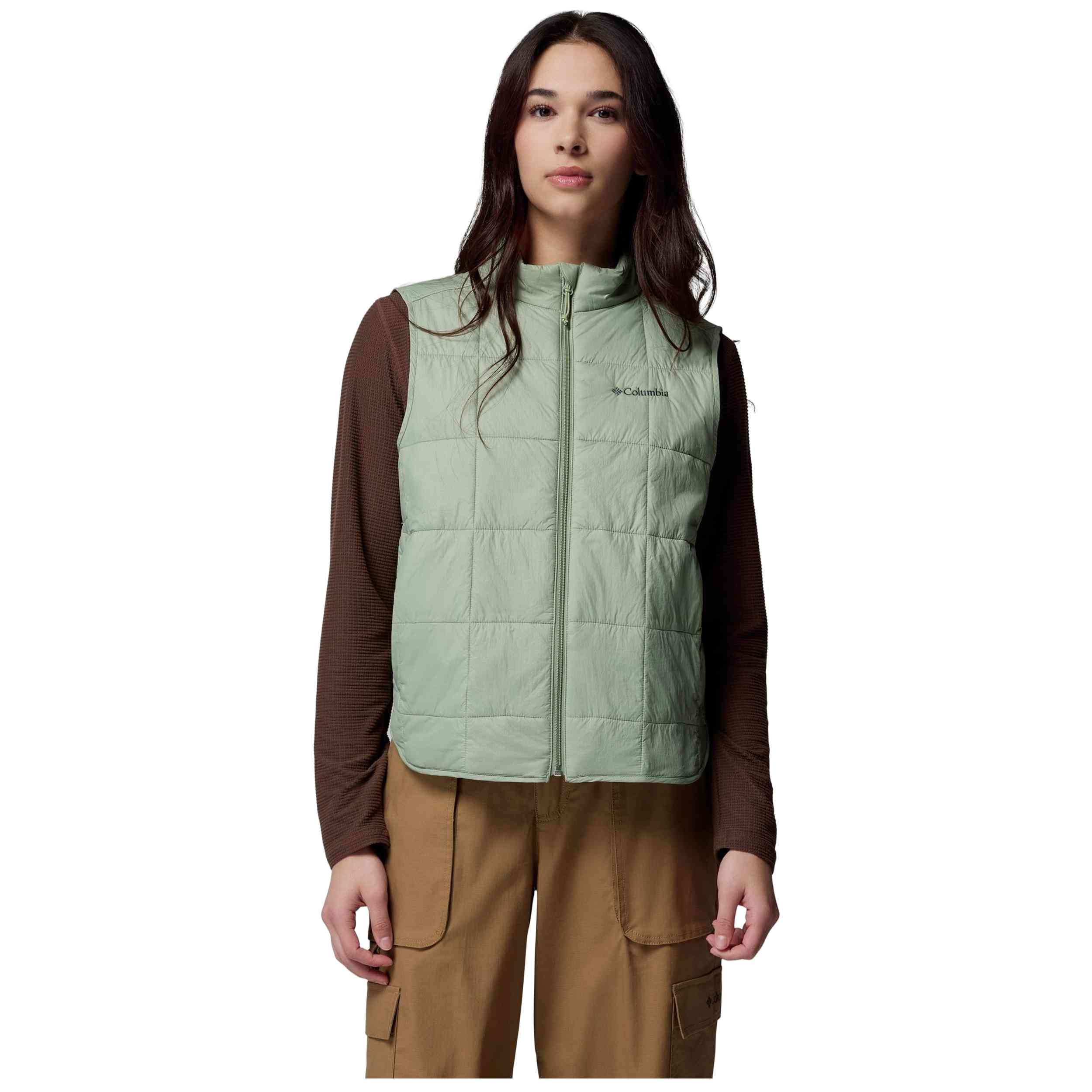 Chaleco Columbia modelo Chaleco Columbia Sienna Hill Quilted verde safari mujer para Mujer en color Verde