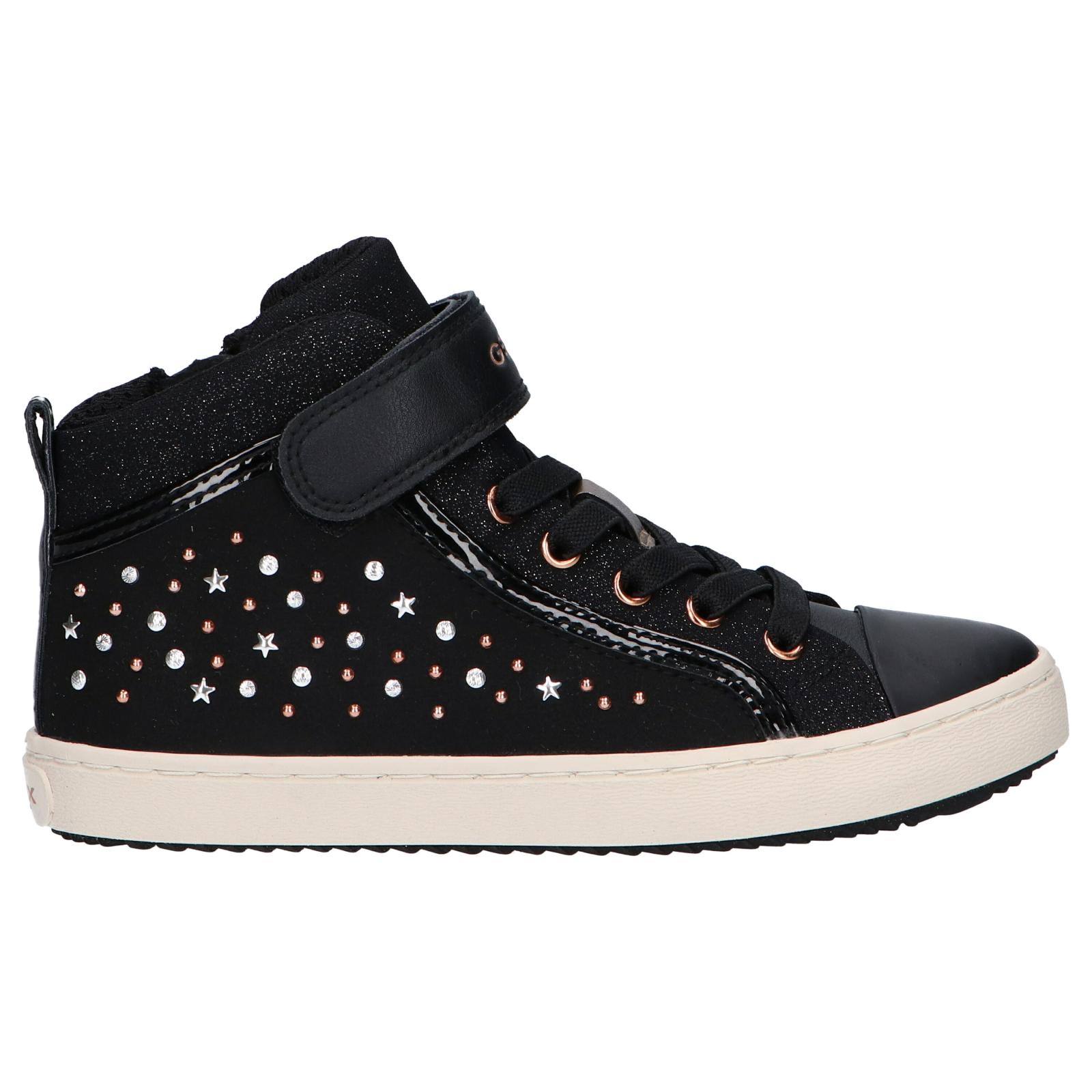 Geox j744gi 0augn j kalispera c9999 black girl's ankle boots