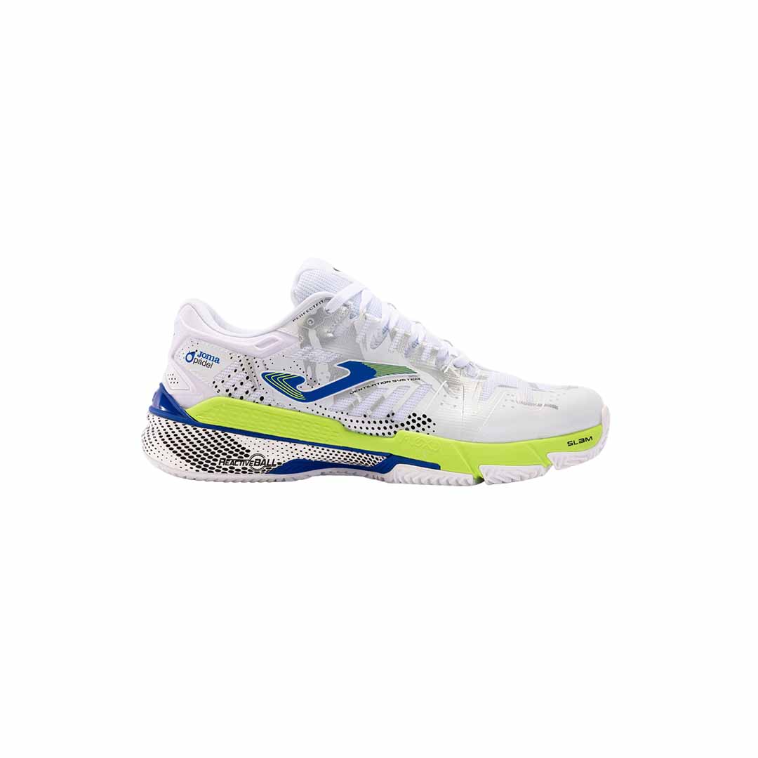 Zapatillas Joma Slam Men 2402 Blanco Limón Fluor Royal