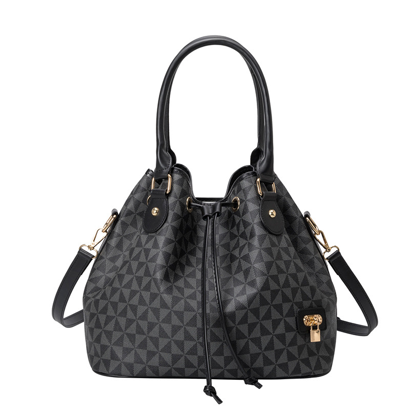Bolso de cubo para mujer con estilo elegante West Hobo, bolso de hombro con cordón, bolso de mano con diseño de bolsillos