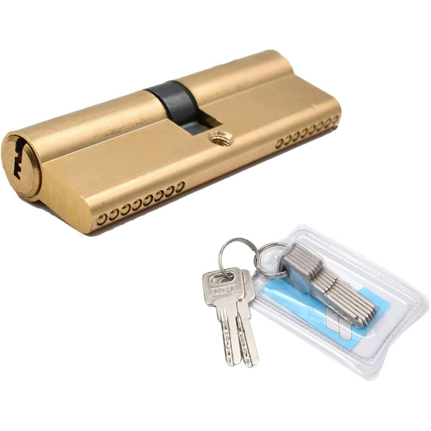 Bombín Antiextricarón y Antirrotura, Coble de Perfil Cilindro, Coble Cilindro de Latón, Perfilado Cerradura cilindro, Puerta para cilindro, para Todos Los Tipos de Puertas 45/45(90mm)