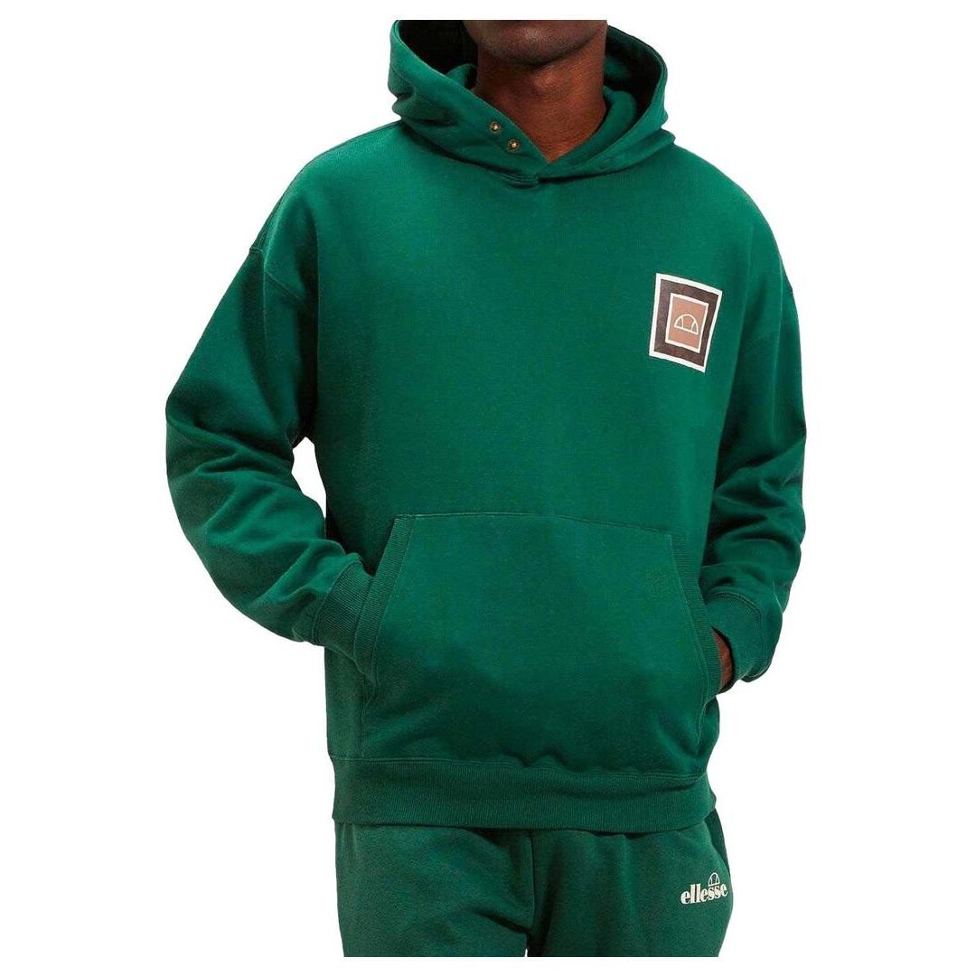 Sudadera Hombre Ellesse Prerro Verde | Confeccionada en Tejido Combinado