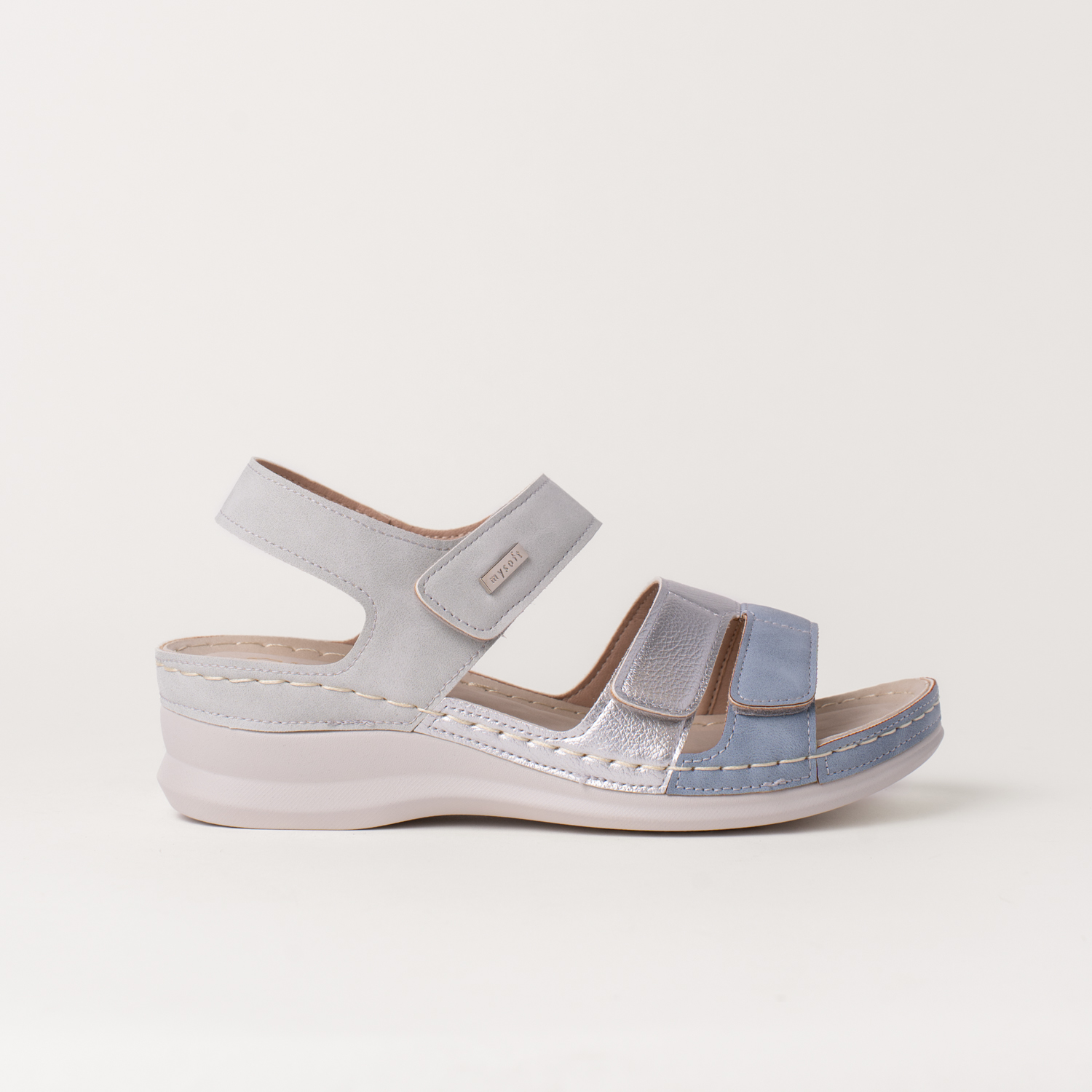 Mysoft 25M019 Sandalias con cuña de mujer cierre velcro