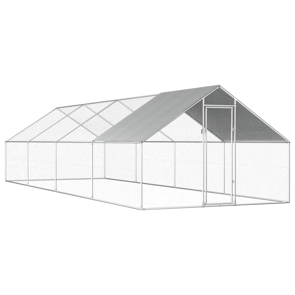 vidaXL Jaula Gallinero de Exterior de Acero Galvanizado Corral Dimensiones 2.75 x 2 x 1.92 m, 2.75 x 4 x 1.92 m, 2.75 x 6 x 1.92 m y mas