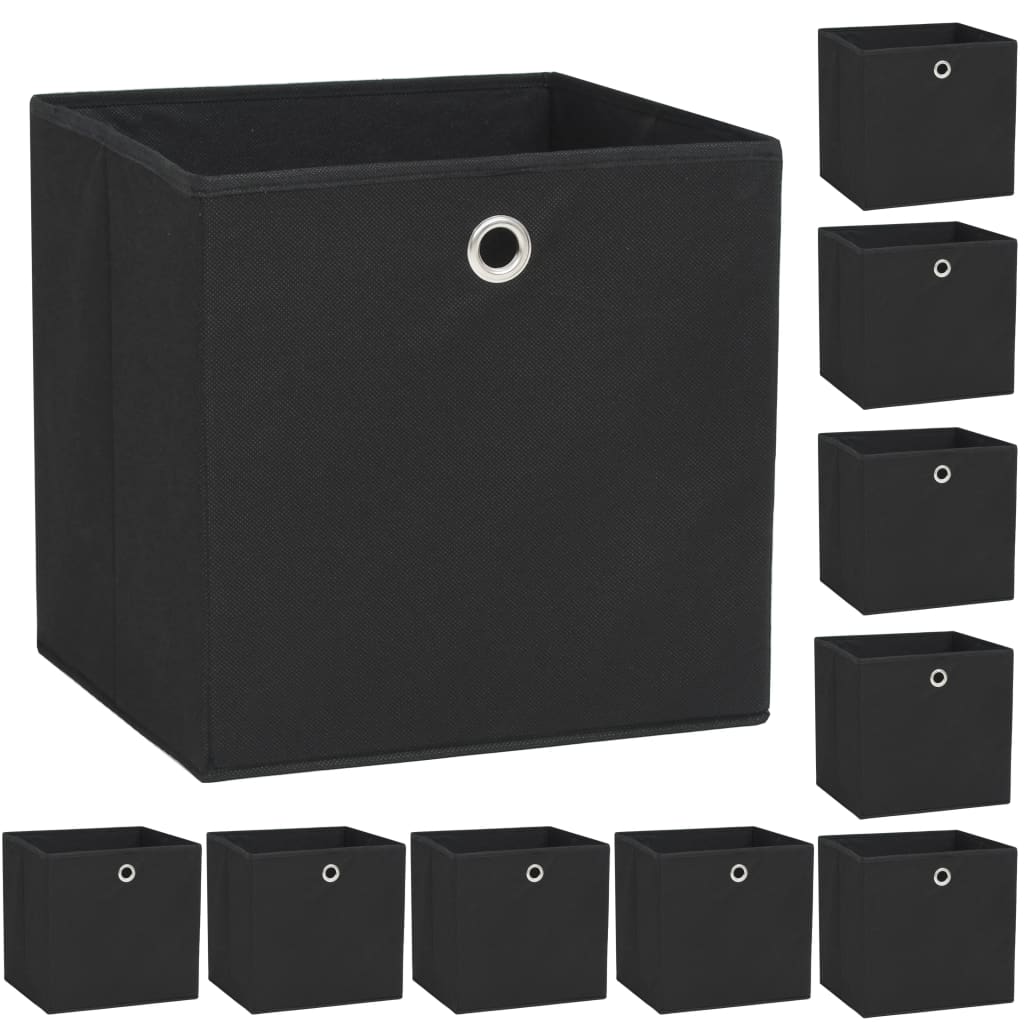 vidaXL 10x Cajas Almacenaje 32x32x32 cm Textil Hogar Organización Cestas Color Gris,  Negro, y mas