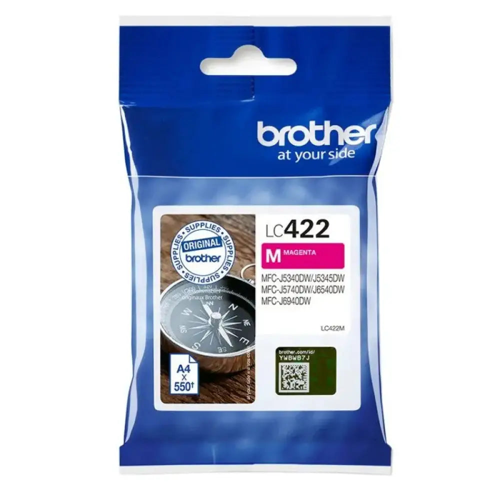 Brother - Cartucho de tinta LC422M magenta original 550 páginas compatible con MFC-J5740DW MFC-J6540DW MFC-J6940DW MFC-J5340DW