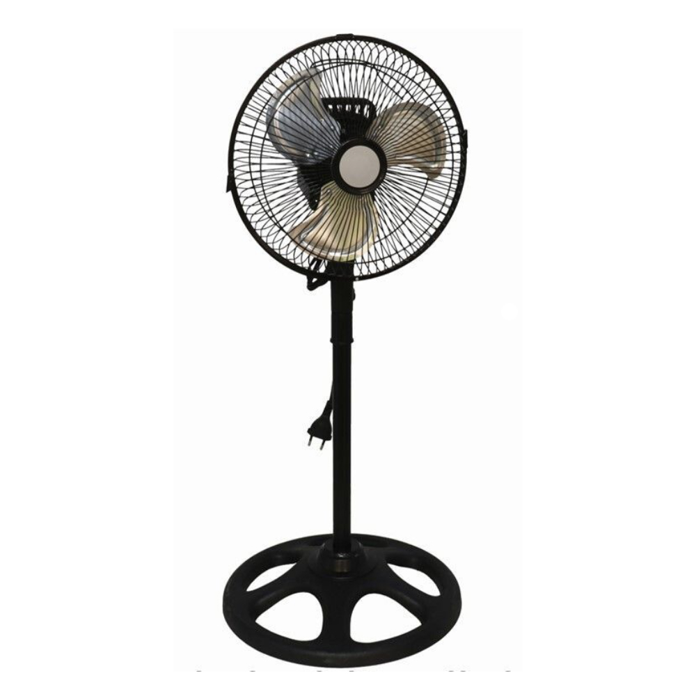 Ventilador de pie 60/80w  Diametro 45cm, metálico aspa giratorio 3 velocidades, 130cm, 230v -80w, Función de Oscilación horizontal y Vertical, Ventilador de Aire Natural, Facil de montar - Verano - Remedio para el Calor, Resistente - Altura regulable -