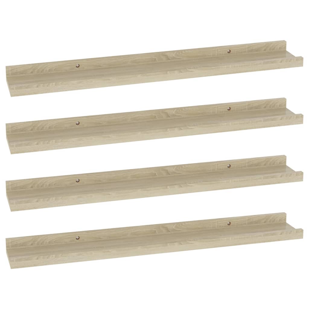 Vidaxl Estanterías de Pared Blancas 60x9x3 Cm - Juego de 4 Unidades