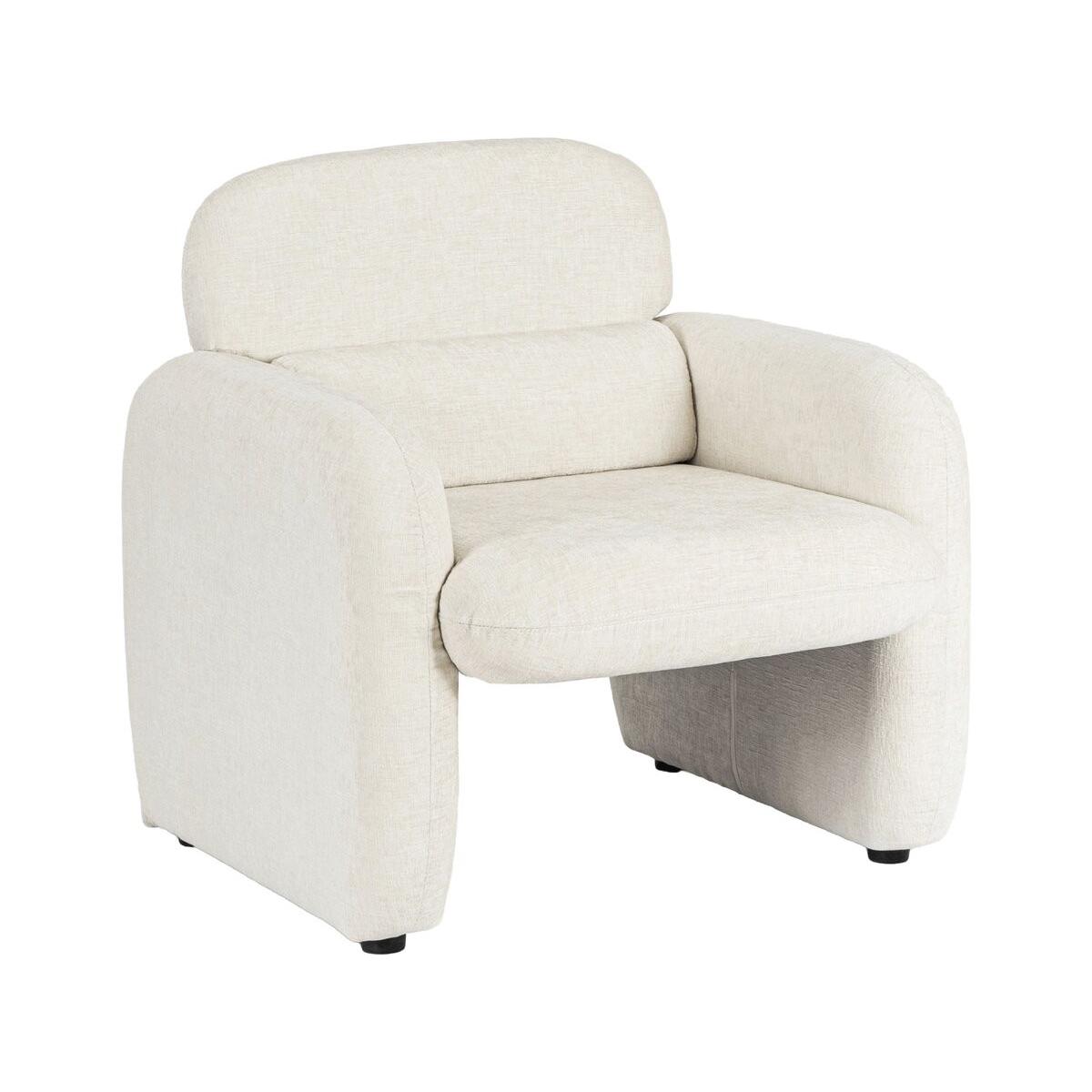 Habitat y Jardin - Sillón lounge de tela jaspeada <<Cozmo>> - 78 x 79 x 77 cm - Crema