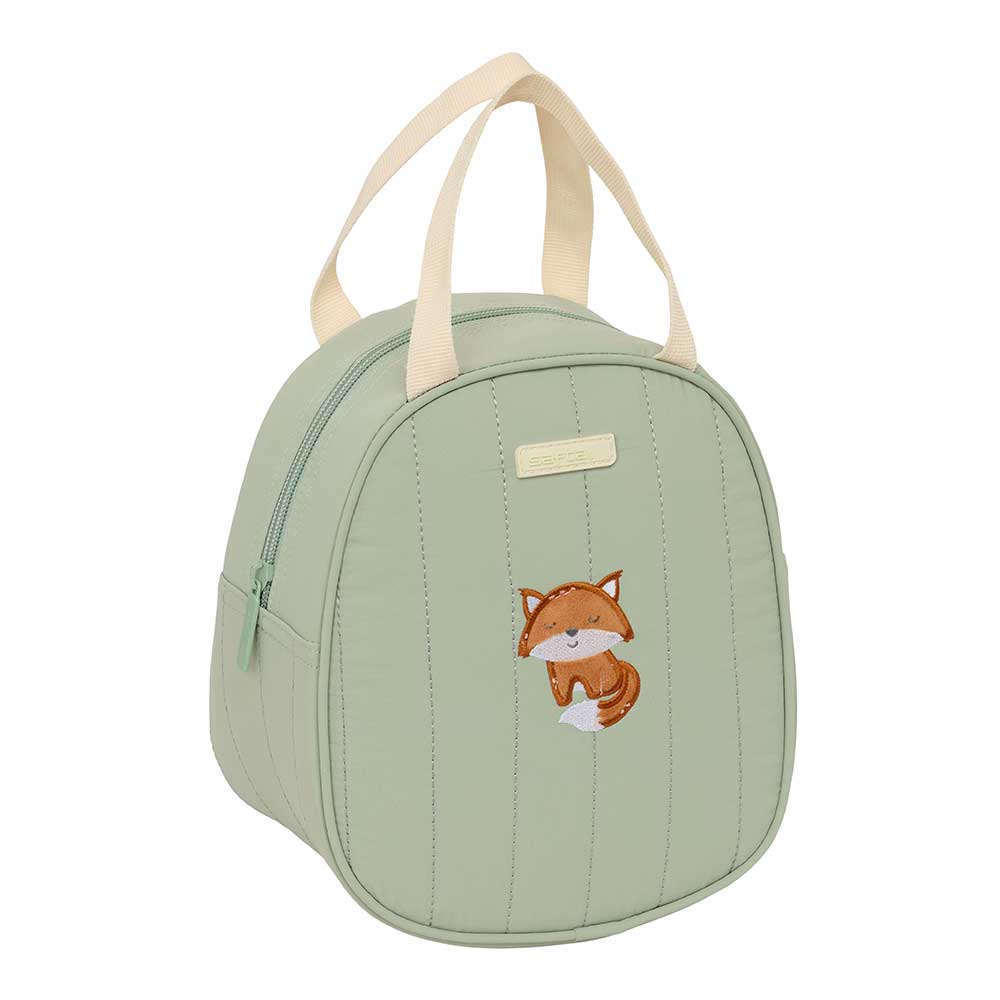 SAFTA | Neceser Termo Preescolar Elefante Organizador Infantil con Interior Forrado de Aluminio Frío-Calor 19 x 22 x 14 Cm (5,9 Litros), Asa de Mano Superior, Cremallera Resistente, Color Azul Claro, Cierre con Cremallera
