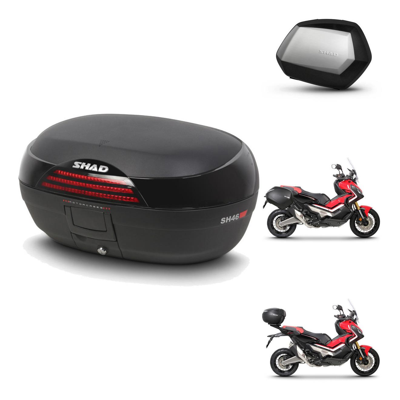 Maletas Laterales + Baul Trasero + Herraje 3P + Herraje Montaje Sh46 Sh 46 New Model Sc Sh35 Premium KIT-265300