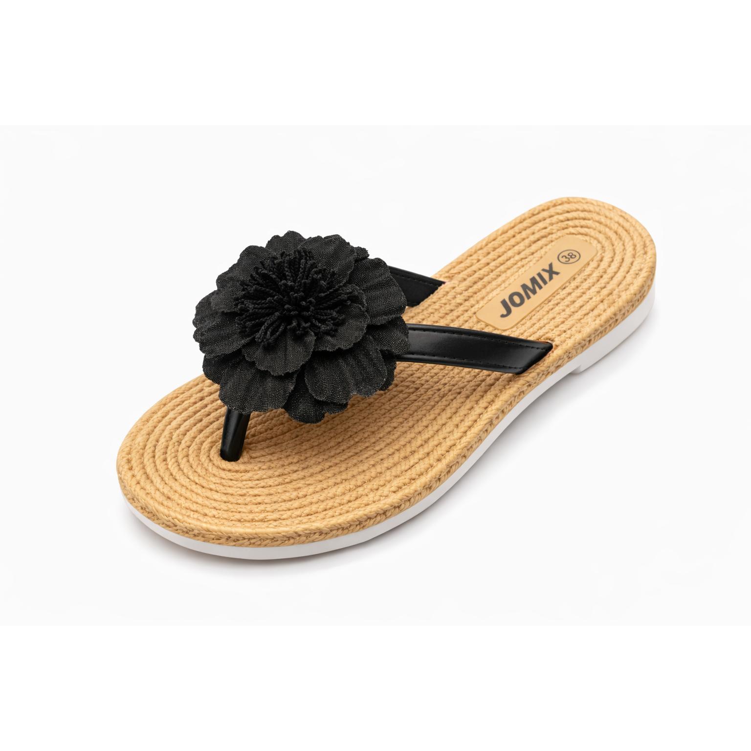 JOTA KA Sandalias Mujer con Flor Decorativa, Chanclas Verano Ligeras Tipo Flip Flop para Playa y Uso Diario