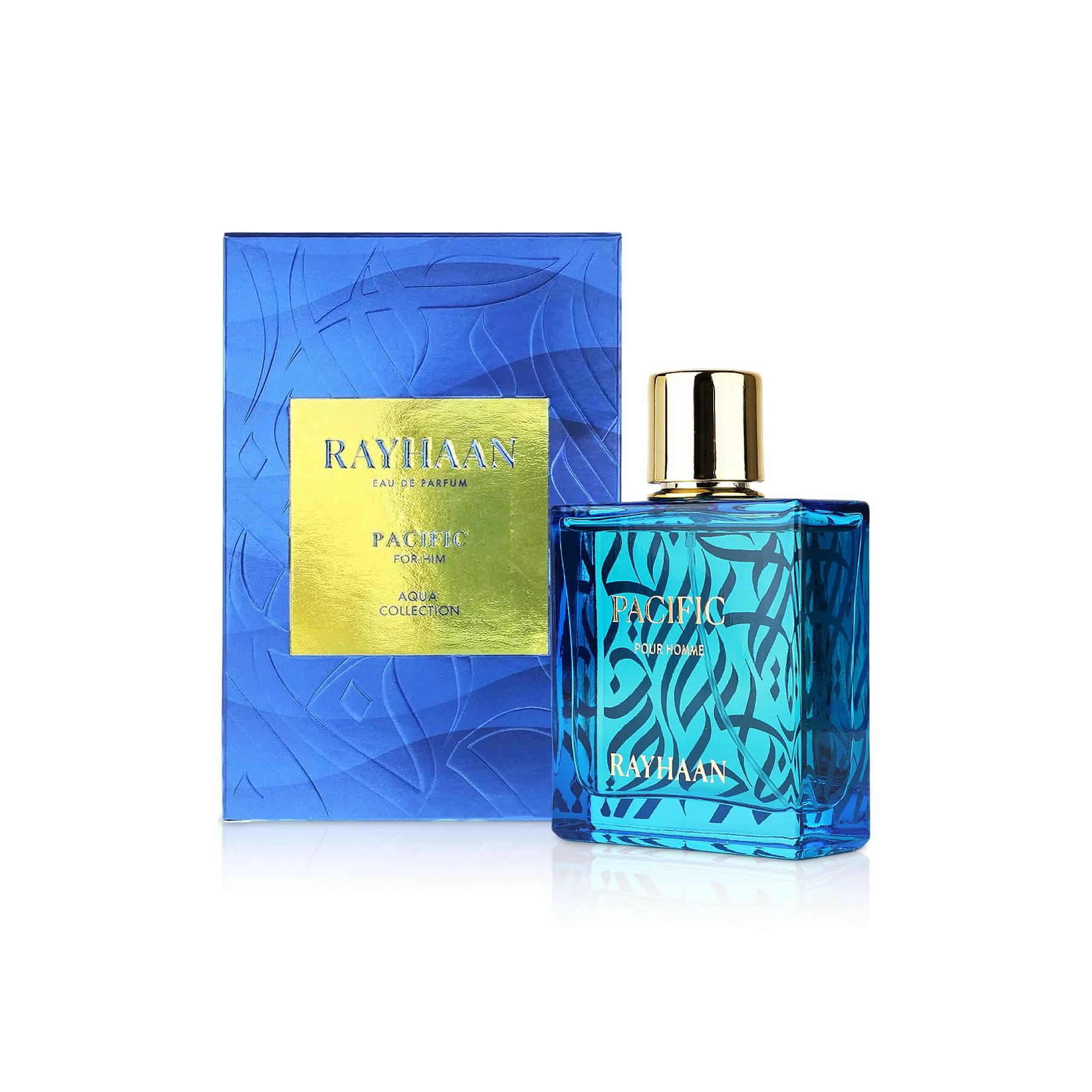 Rayhaan Pacific Aqua 100 ml– Perfume Fresco y Acuático de Larga Duración, Fragancia masculina Aroma Limpio, Cítrico y Refrescante
