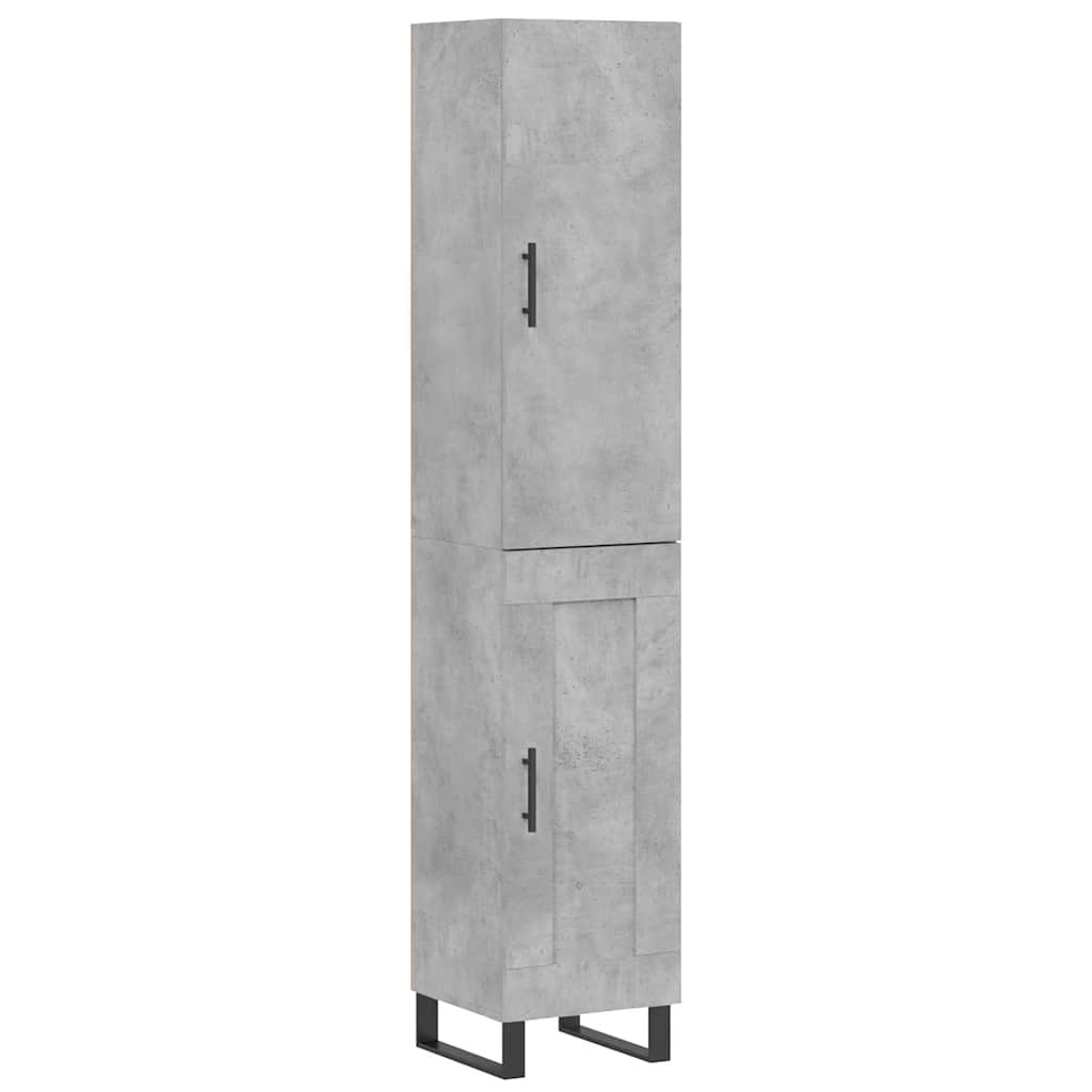 vidaXL Aparador de madera contrachapada gris hormigón 34,5x34x180 cm