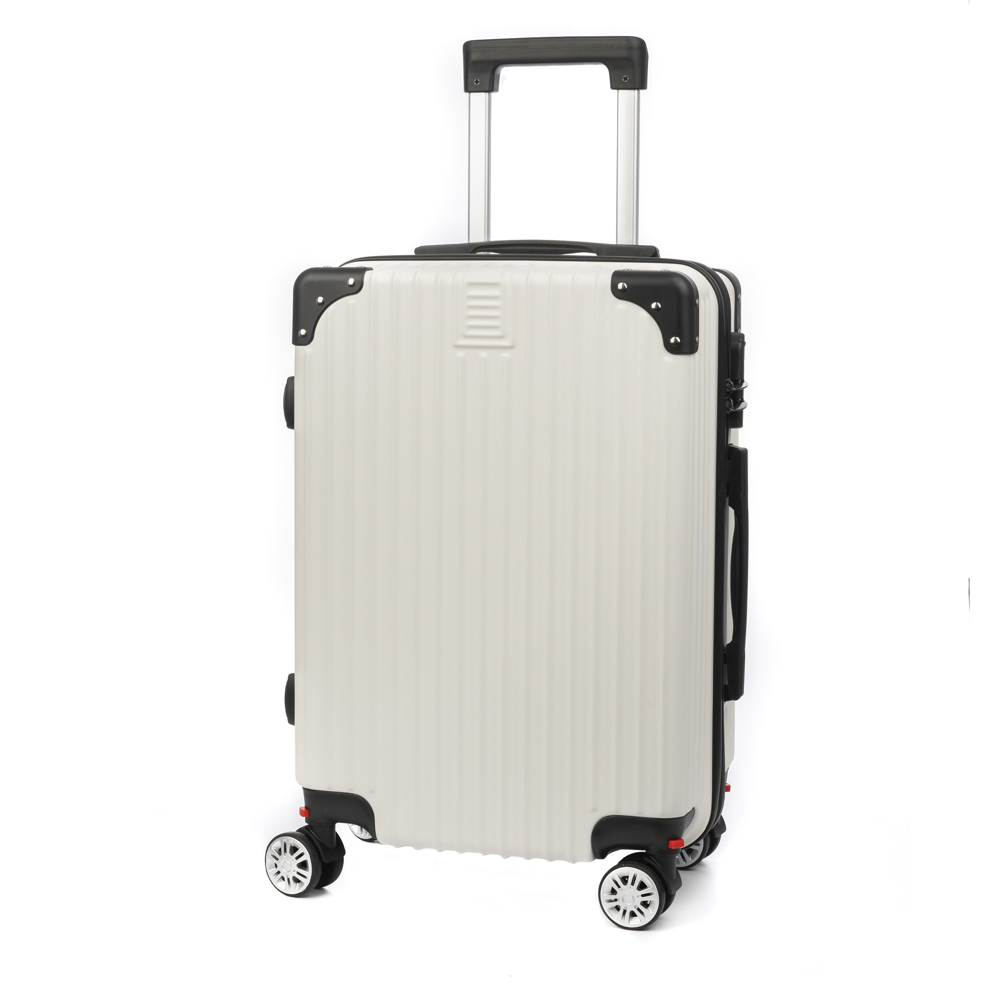 DAM.Maleta de cabina Trolley en material ligero de ABS de alta resistencia con esquinas reforzadas. Cerradura numérica y 4 ruedas dobles extraíbles y giratorias 360°. 37x24x56cm
