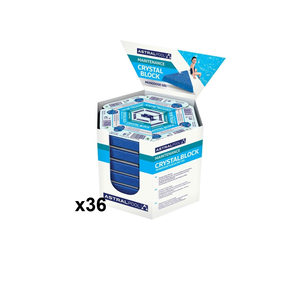 AstralPool Crystal Block 90g - Floculante Gel para Piscina – Producto Clarificador, Agua Cristalina, Mejora Rendimiento del Filtro